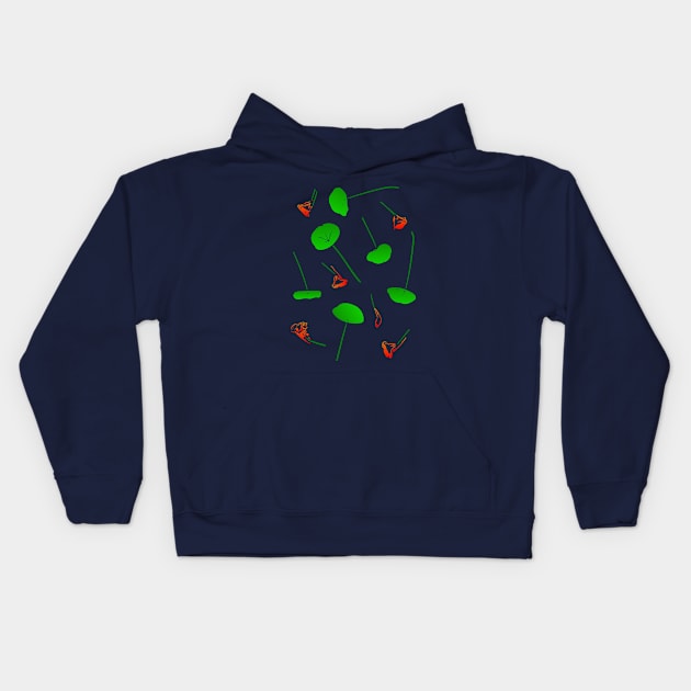 Nasturtium Flower Floral Pattern Kids Hoodie by Davey's Designs